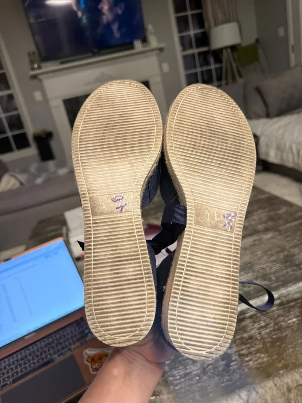 Life Stride Sift System Navy Ankle Tie Espadrille sz 9.5 EUC